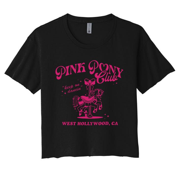 Pony Club Princess Midwest Cowgirl Lesbian Sapphic Women's Crop Top Tee