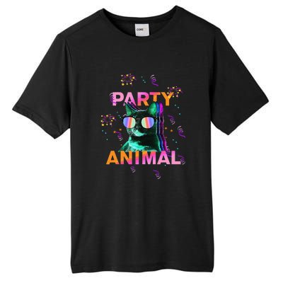 Party Cat Party Animal Colorful Funny Cat Lover Tall Fusion ChromaSoft Performance T-Shirt