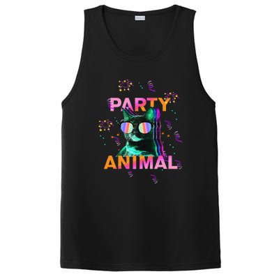 Party Cat Party Animal Colorful Funny Cat Lover PosiCharge Competitor Tank