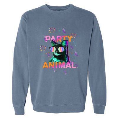 Party Cat Party Animal Colorful Funny Cat Lover Garment-Dyed Sweatshirt