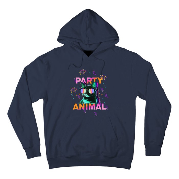 Party Cat Party Animal Colorful Funny Cat Lover Hoodie