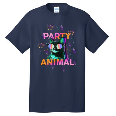 Party Cat Party Animal Colorful Funny Cat Lover Tall T-Shirt