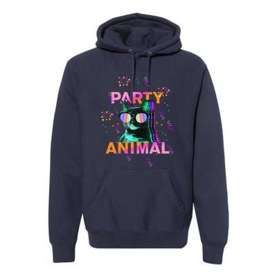 Party Cat Party Animal Colorful Funny Cat Lover Premium Hoodie