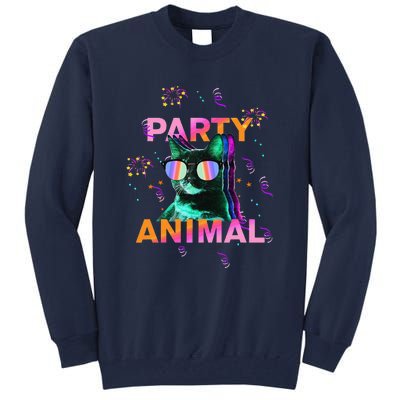 Party Cat Party Animal Colorful Funny Cat Lover Tall Sweatshirt