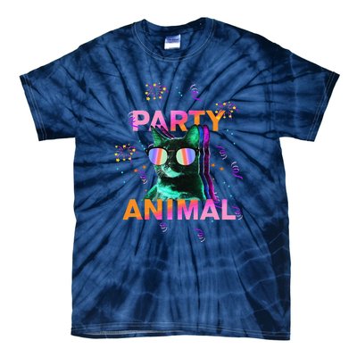 Party Cat Party Animal Colorful Funny Cat Lover Tie-Dye T-Shirt