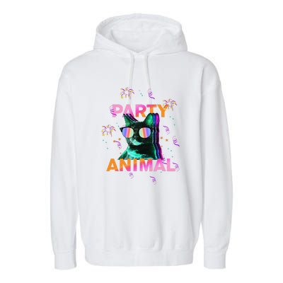 Party Cat Party Animal Colorful Funny Cat Lover Garment-Dyed Fleece Hoodie