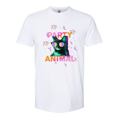 Party Cat Party Animal Colorful Funny Cat Lover Softstyle CVC T-Shirt