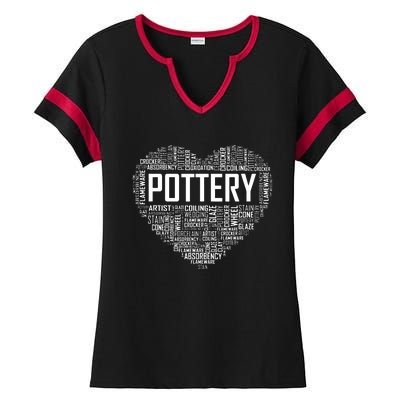 Proud Clay Pottery Heart For Ceramic Artist Ladies Halftime Notch Neck Tee