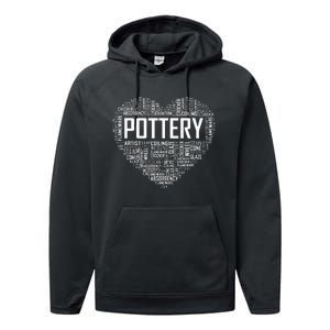 Proud Clay Pottery Heart For Ceramic Artist Performance Fleece Hoodie