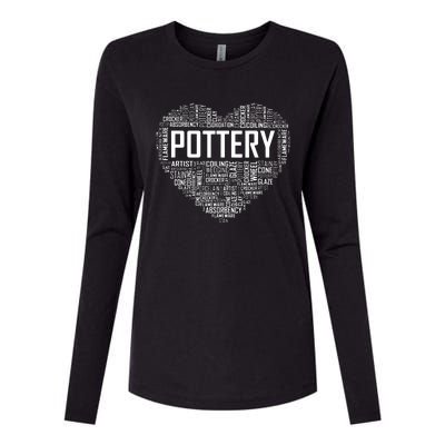 Proud Clay Pottery Heart For Ceramic Artist Womens Cotton Relaxed Long Sleeve T-Shirt