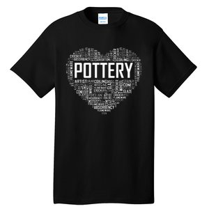 Proud Clay Pottery Heart For Ceramic Artist Tall T-Shirt