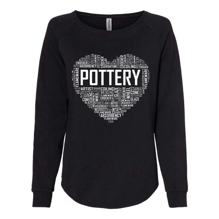 Proud Clay Pottery Heart For Ceramic Artist Womens California Wash Sweatshirt