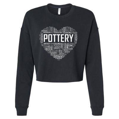 Proud Clay Pottery Heart For Ceramic Artist Cropped Pullover Crew