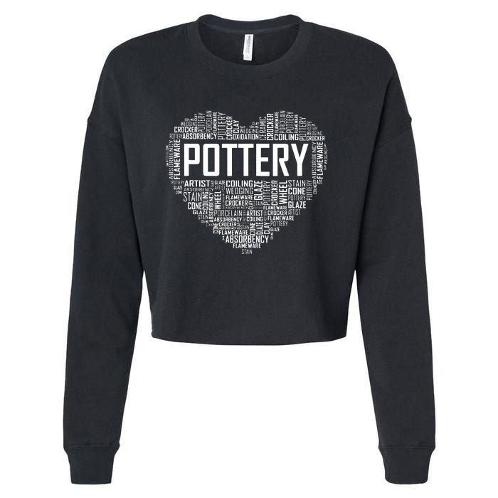 Proud Clay Pottery Heart For Ceramic Artist Cropped Pullover Crew