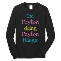 Peyton Cute Personalized TextS Gift Top For Girl Long Sleeve Shirt