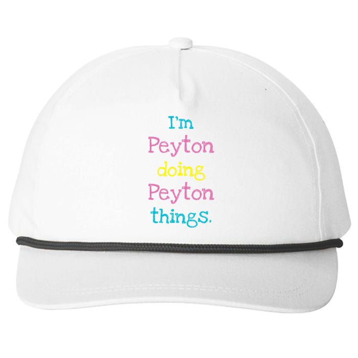 Peyton Cute Personalized TextS Gift Top For Girl Snapback Five-Panel Rope Hat