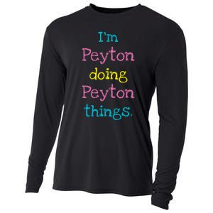 Peyton Cute Personalized TextS Gift Top For Girl Cooling Performance Long Sleeve Crew