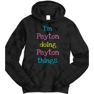 Peyton Cute Personalized TextS Gift Top For Girl Tie Dye Hoodie