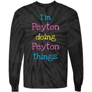 Peyton Cute Personalized TextS Gift Top For Girl Tie-Dye Long Sleeve Shirt