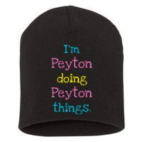 Peyton Cute Personalized TextS Gift Top For Girl Short Acrylic Beanie