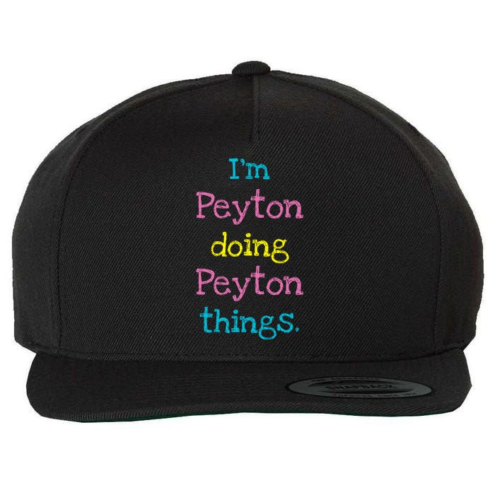 Peyton Cute Personalized TextS Gift Top For Girl Wool Snapback Cap