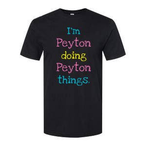 Peyton Cute Personalized TextS Gift Top For Girl Softstyle CVC T-Shirt