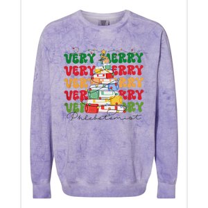 Phlebotomist Christmas Phlebotomy Technician Nursing Xmas Colorblast Crewneck Sweatshirt