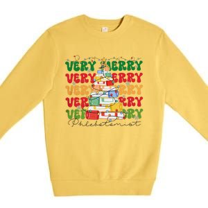 Phlebotomist Christmas Phlebotomy Technician Nursing Xmas Premium Crewneck Sweatshirt