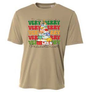 Phlebotomist Christmas Phlebotomy Technician Nursing Xmas Cooling Performance Crew T-Shirt