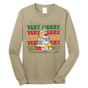 Phlebotomist Christmas Phlebotomy Technician Nursing Xmas Long Sleeve Shirt