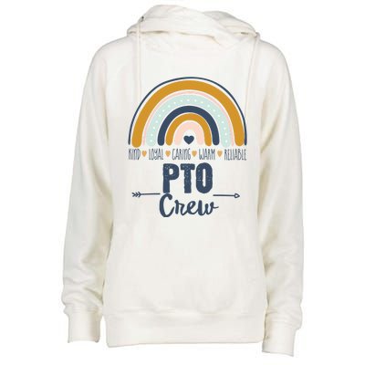 Pto Crew Parent School Volunteer Board Mom Parent Teacher Gift Womens Funnel Neck Pullover Hood