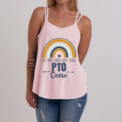 Pto Crew Parent School Volunteer Board Mom Parent Teacher Gift Women's Strappy Tank