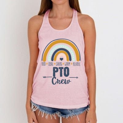 Pto Crew Parent School Volunteer Board Mom Parent Teacher Gift Women's Knotted Racerback Tank