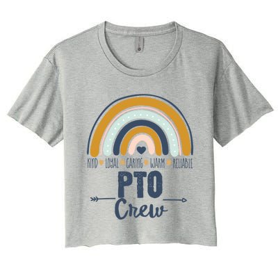 Pto Crew Parent School Volunteer Board Mom Parent Teacher Gift Women's Crop Top Tee