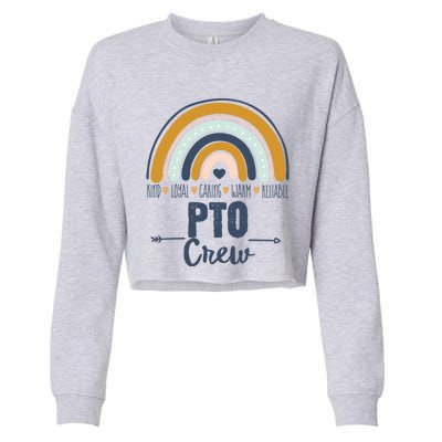 Pto Crew Parent School Volunteer Board Mom Parent Teacher Gift Cropped Pullover Crew