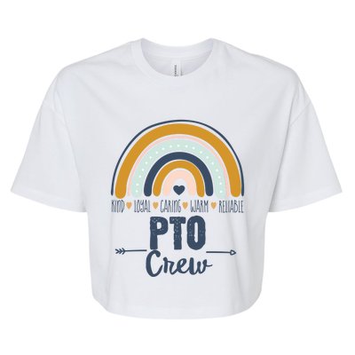 Pto Crew Parent School Volunteer Board Mom Parent Teacher Gift Bella+Canvas Jersey Crop Tee