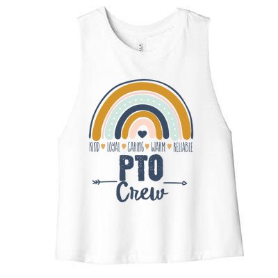 Pto Crew Parent School Volunteer Board Mom Parent Teacher Gift Women's Racerback Cropped Tank