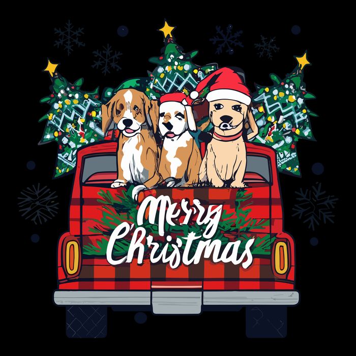 Puppies Christmas Drawstring Bag