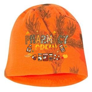 Pharmacy Crew Pharmacist Squad Autumn Fall Leaves Pumpkin Kati - Camo Knit Beanie