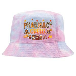 Pharmacy Crew Pharmacist Squad Autumn Fall Leaves Pumpkin Tie-Dyed Bucket Hat