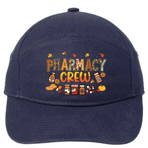 Pharmacy Crew Pharmacist Squad Autumn Fall Leaves Pumpkin 7-Panel Snapback Hat