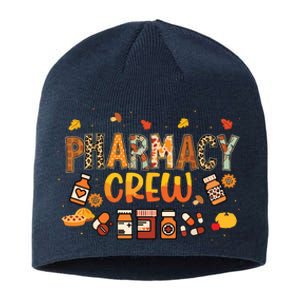 Pharmacy Crew Pharmacist Squad Autumn Fall Leaves Pumpkin Sustainable Beanie