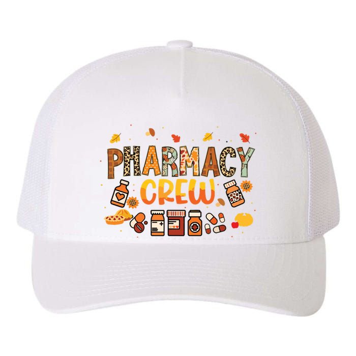 Pharmacy Crew Pharmacist Squad Autumn Fall Leaves Pumpkin Yupoong Adult 5-Panel Trucker Hat