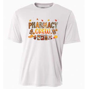 Pharmacy Crew Pharmacist Squad Autumn Fall Leaves Pumpkin Cooling Performance Crew T-Shirt