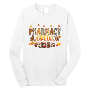 Pharmacy Crew Pharmacist Squad Autumn Fall Leaves Pumpkin Long Sleeve Shirt