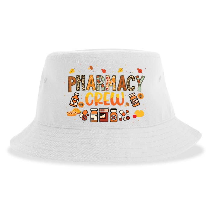 Pharmacy Crew Pharmacist Squad Autumn Fall Leaves Pumpkin Sustainable Bucket Hat