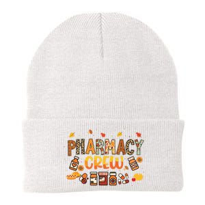 Pharmacy Crew Pharmacist Squad Autumn Fall Leaves Pumpkin Knit Cap Winter Beanie