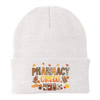 Pharmacy Crew Pharmacist Squad Autumn Fall Leaves Pumpkin Knit Cap Winter Beanie