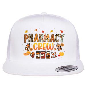 Pharmacy Crew Pharmacist Squad Autumn Fall Leaves Pumpkin Flat Bill Trucker Hat