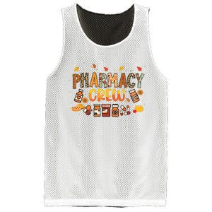 Pharmacy Crew Pharmacist Squad Autumn Fall Leaves Pumpkin Mesh Reversible Basketball Jersey Tank